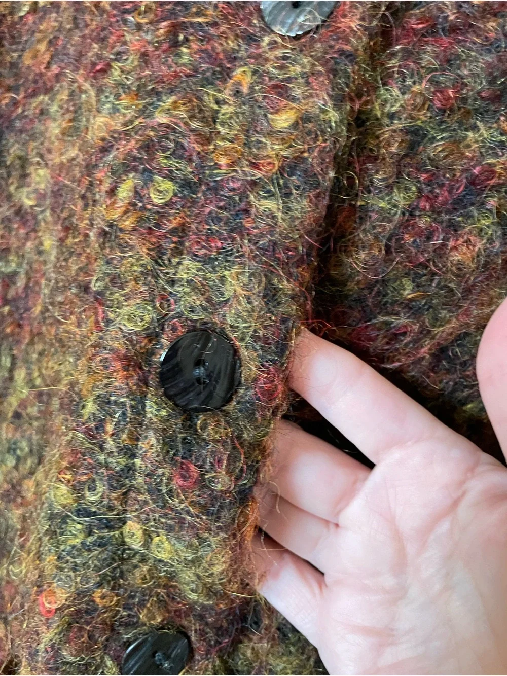 Vintage Chico’s Design Wool Blend Boucle Jacket Cardigan Artsy Lagenlook Size XL - Picture 11 of 11